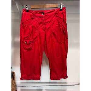 Barbara Lesser Women's Bermuda Short Capri Cropped Pants Red Size 2